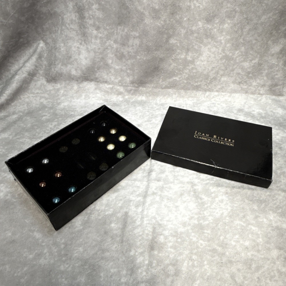 Vintage Joan Rivers Interchangeable *Replacement Pierced Earrings 7 Pairs In Box - Picture 5 of 11